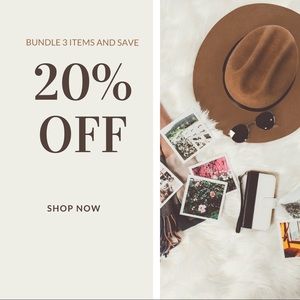 Bundle 3 items and get 20% off